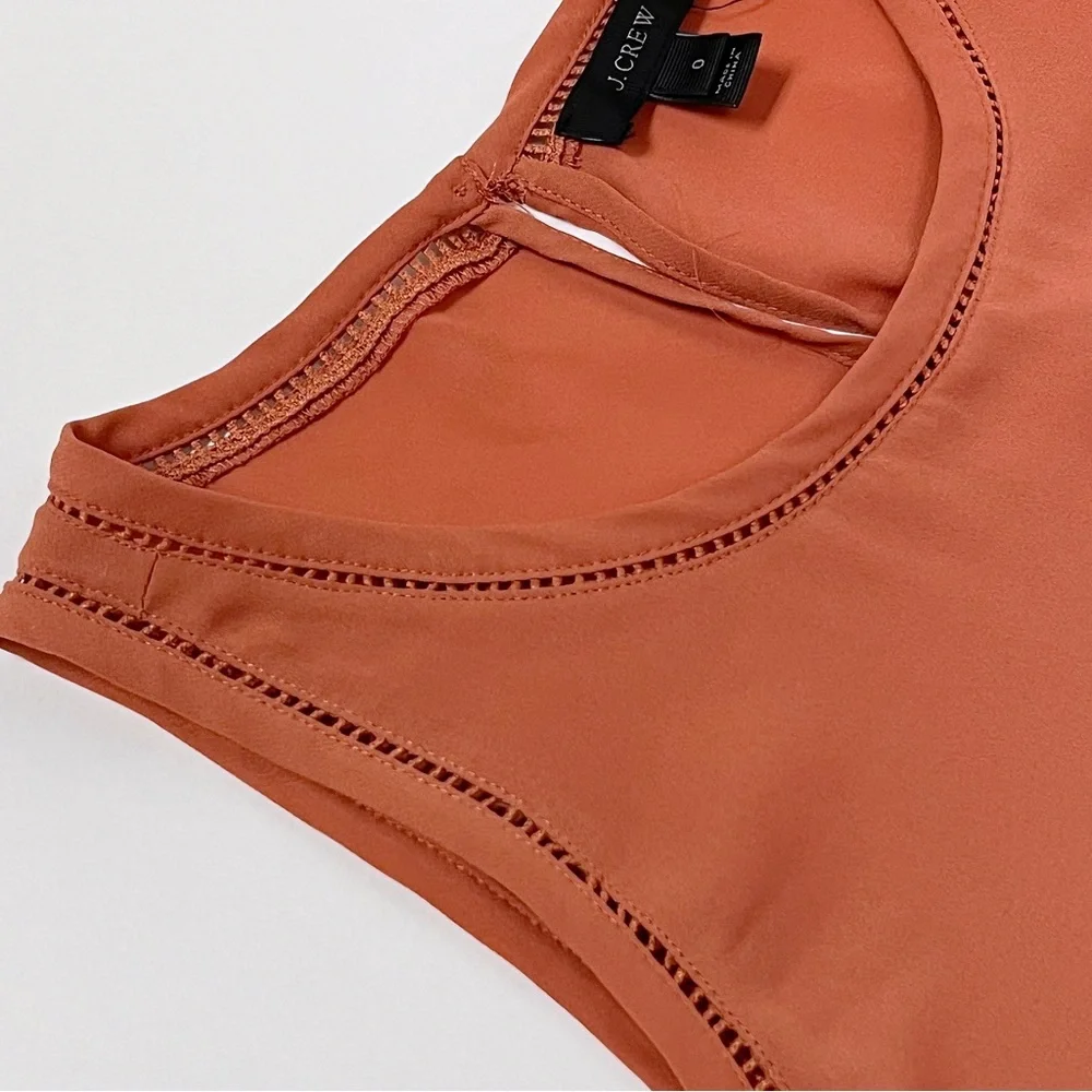 J. Crew ladder trim drapey sleeveless top in sunbaked clay size 0